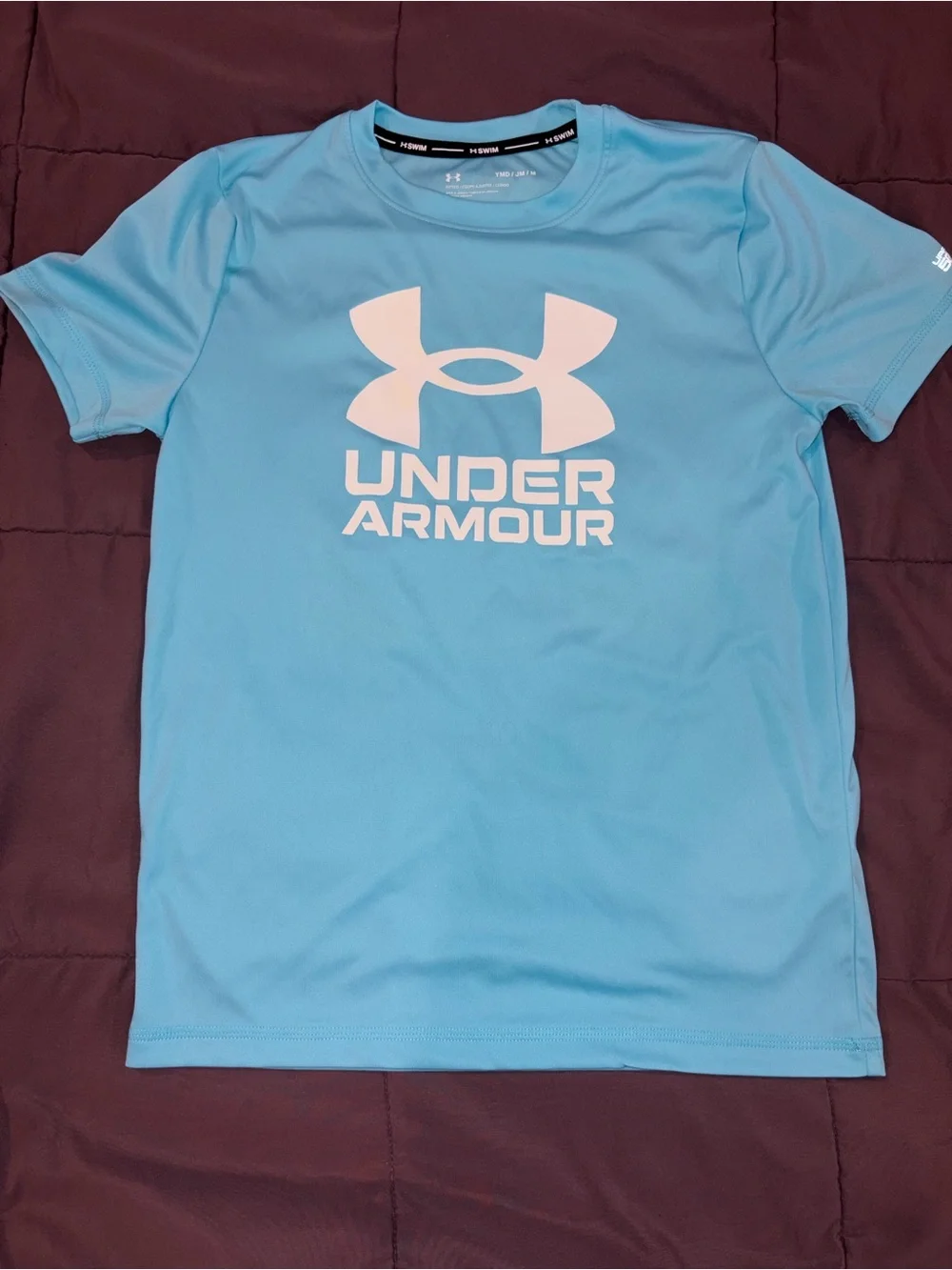 Under Armour Boys Medium Blue short sleeve swim shirt